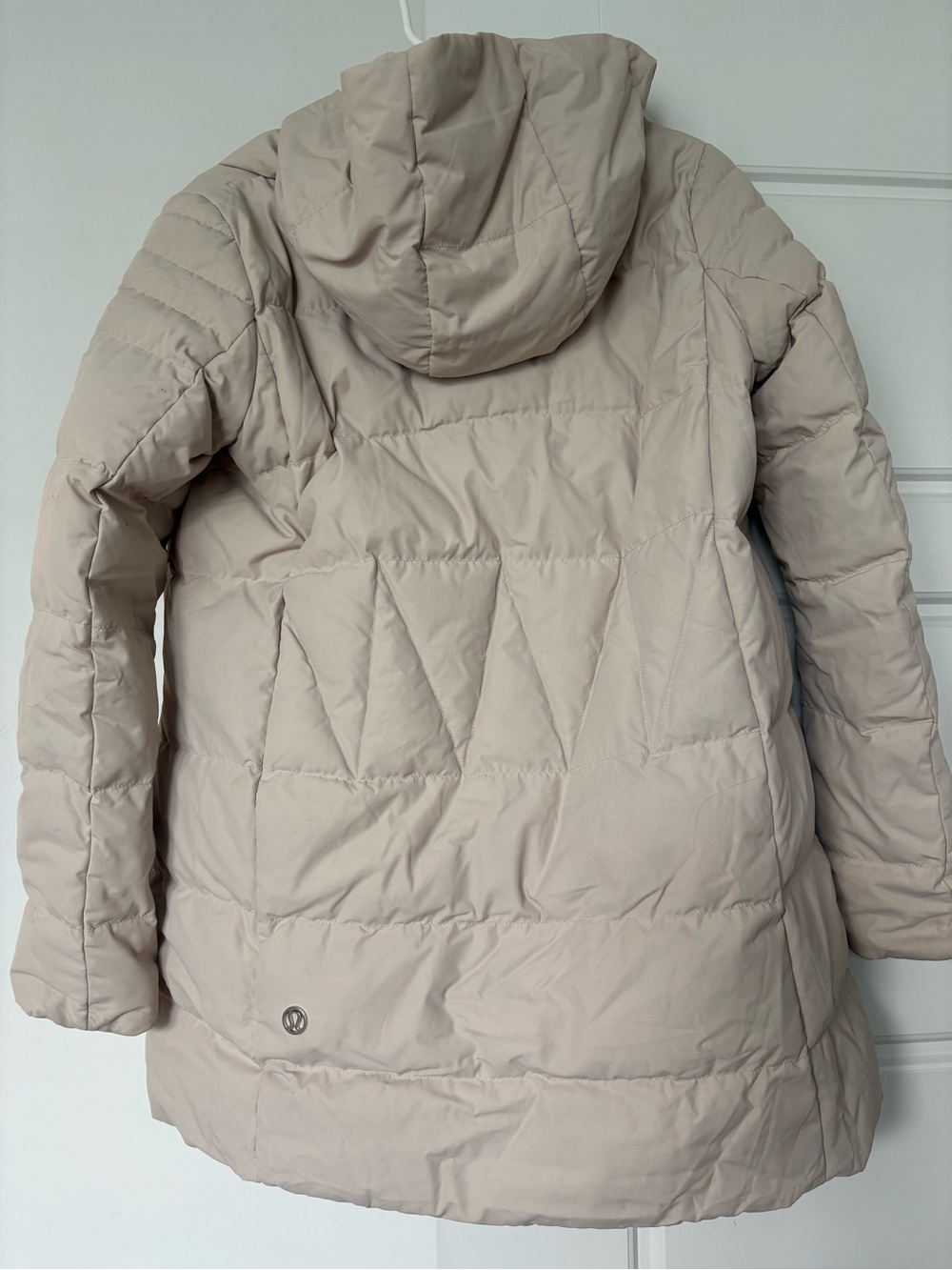 lululemon athletica Hooded Quilted Puffer Coat in Light Beige